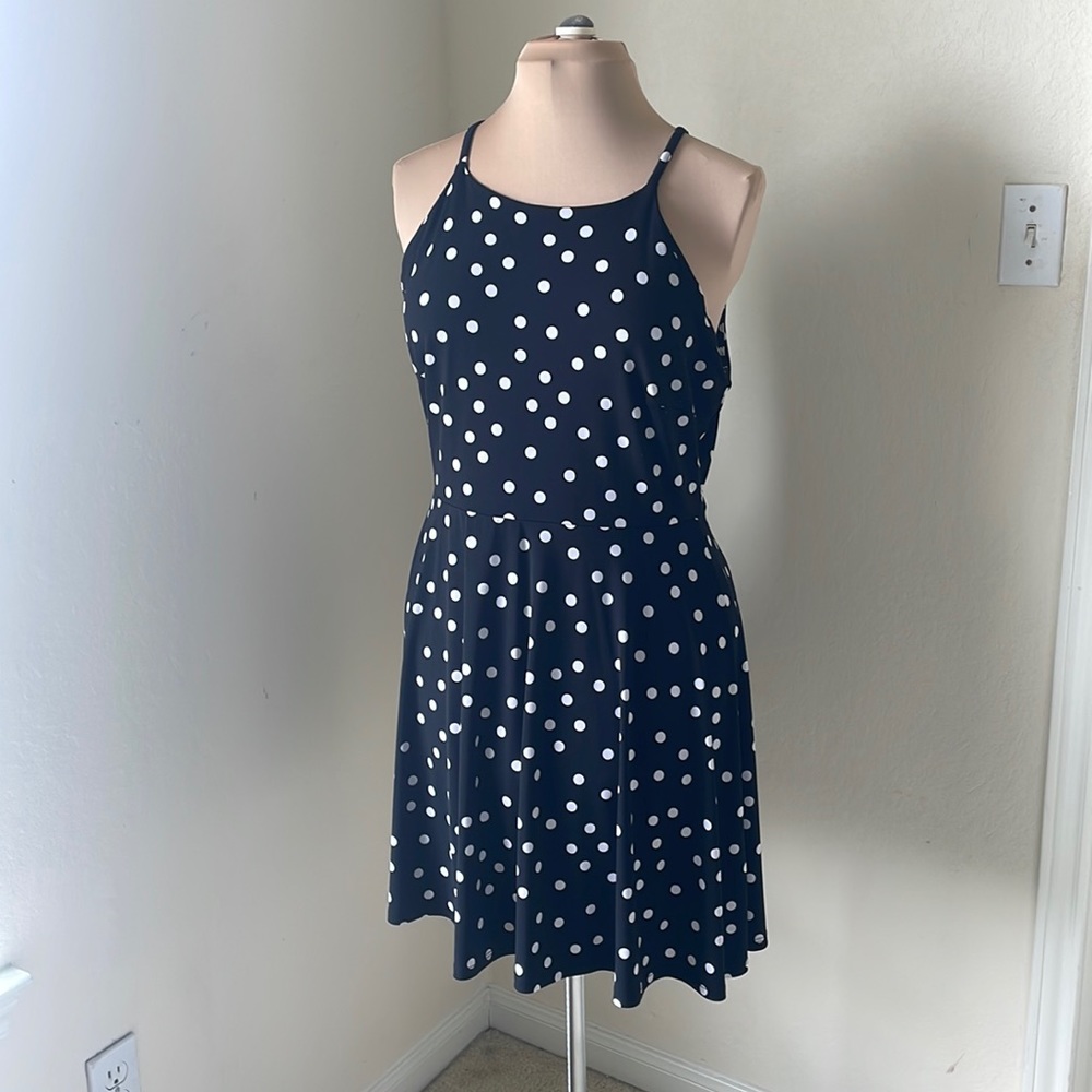 Bar III Polka Dot Sleeveless Dress XL